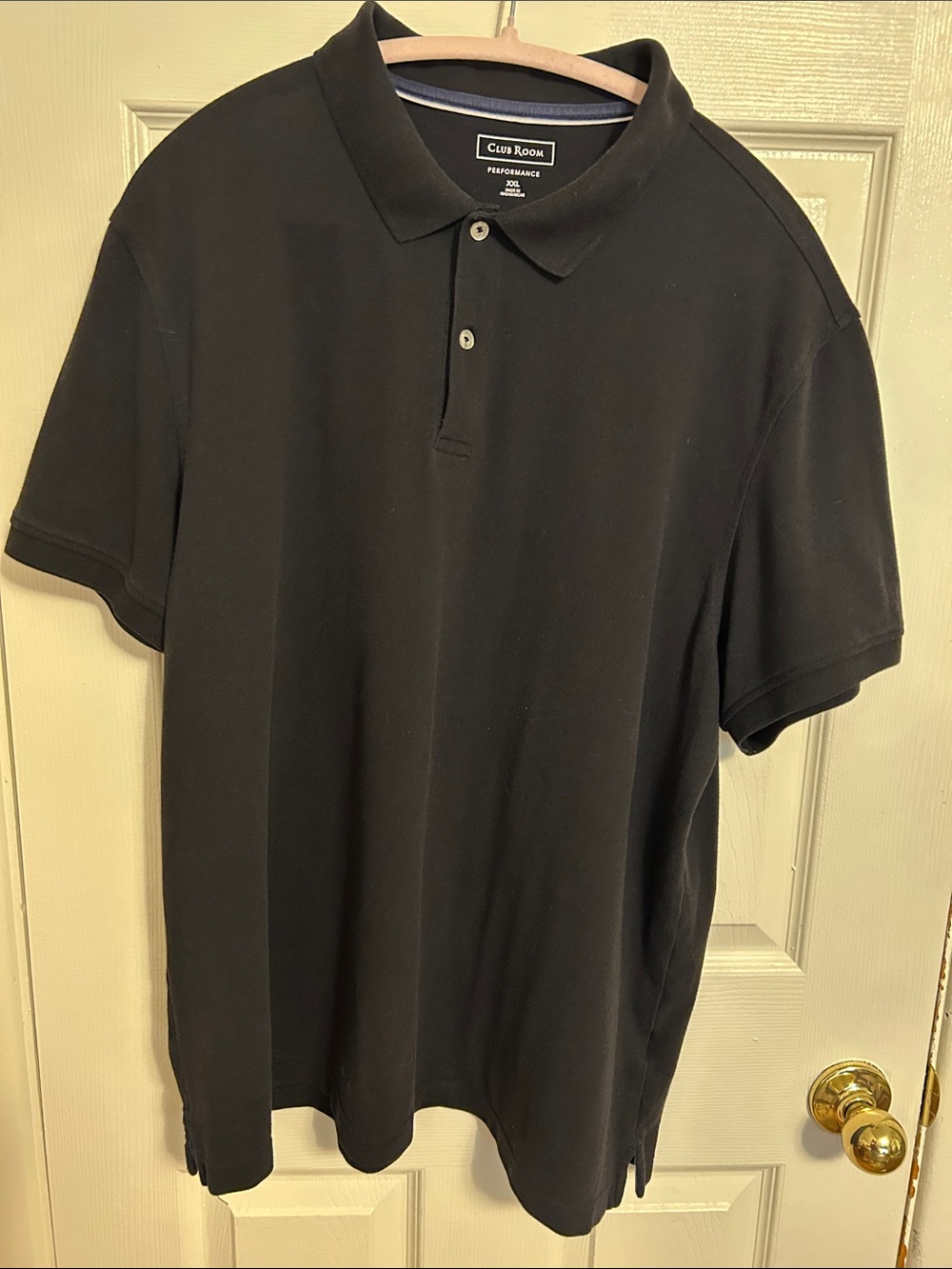 Club Room Men’s Black Performance Short Sleeve Polo Shirt Size XXL